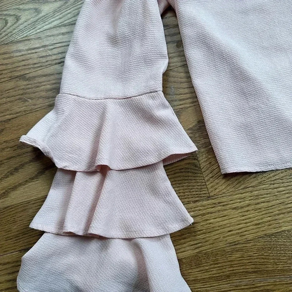Meraki Soft Pink Ruffle Sleeve Top Size Large - Picture 5 of 10